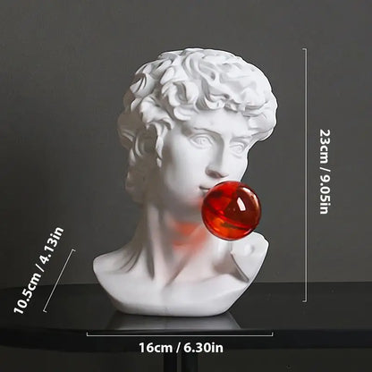 Pop Classic David Bust with Bubblegum Statue