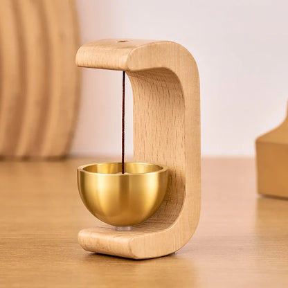 Magnetic Wooden Doorbell Chime with Copper Bell