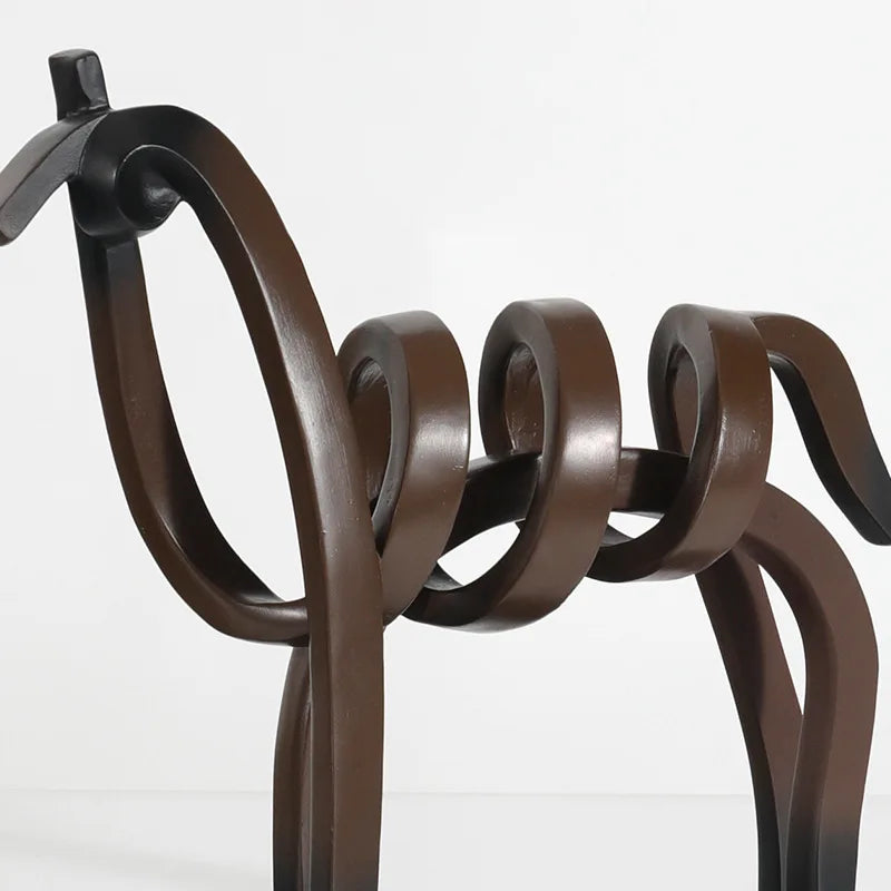 Abstract Hollow Line Horse Resin Sculpture
