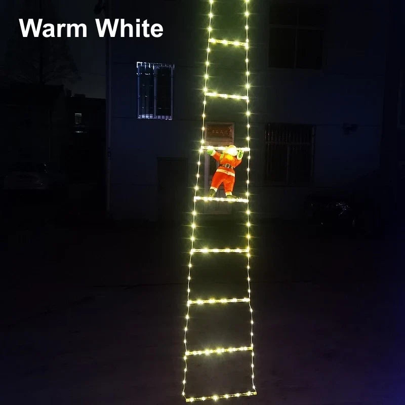 LED Christmas Ladder Lights with Santa Claus
