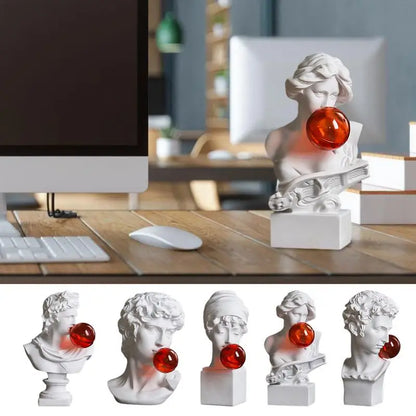 Pop Classic David Bust with Bubblegum Statue