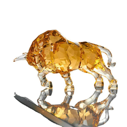 Golden Crystal Bull Figurine