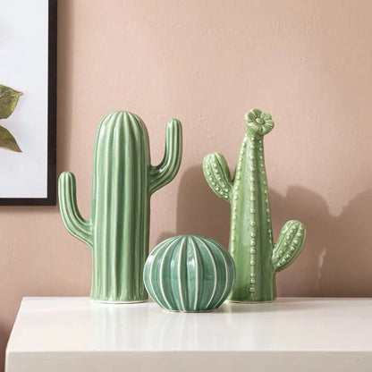 Nordic Ceramic Cactus Ornaments