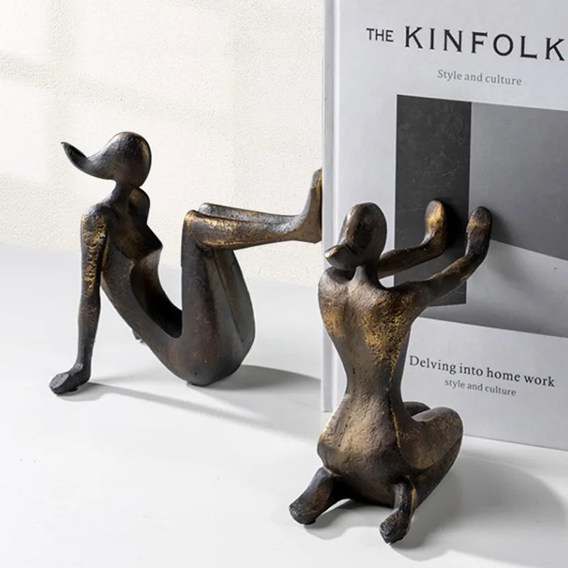 Modern Thinker Girl Statue - Abstract Character Home Decor