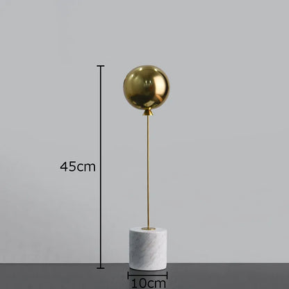 Minimalist Balloon Sculpture with Marble Base