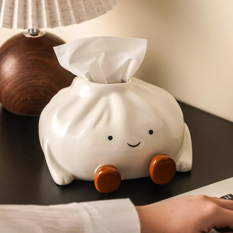 Ins Style Whimsical Ceramic Tissue Box Ornament
