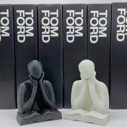 Solitude Thinker Statue — Minimalist Reading Figure for Bookshelf & Desk