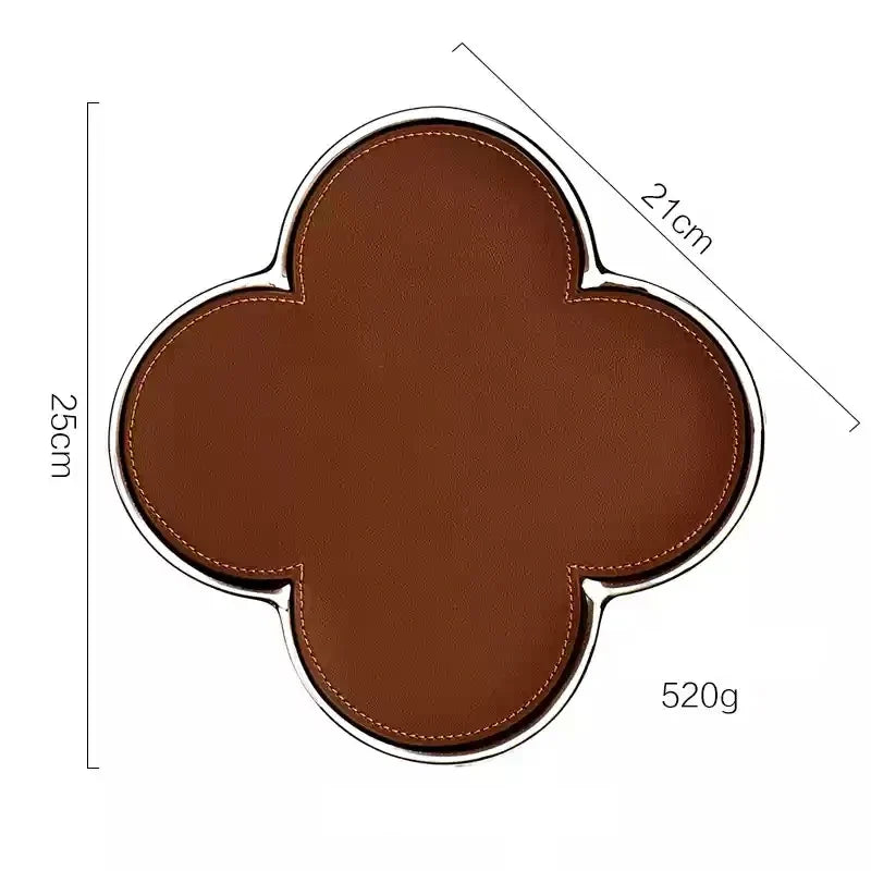 Luxury Leather Clover Tray