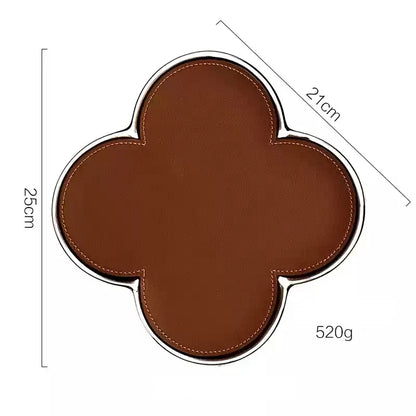 Luxury Leather Clover Tray