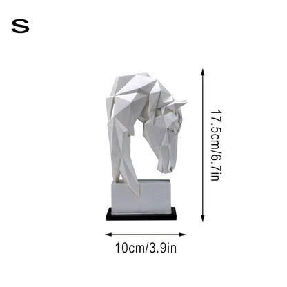 Geometric Horse Head Sculpture