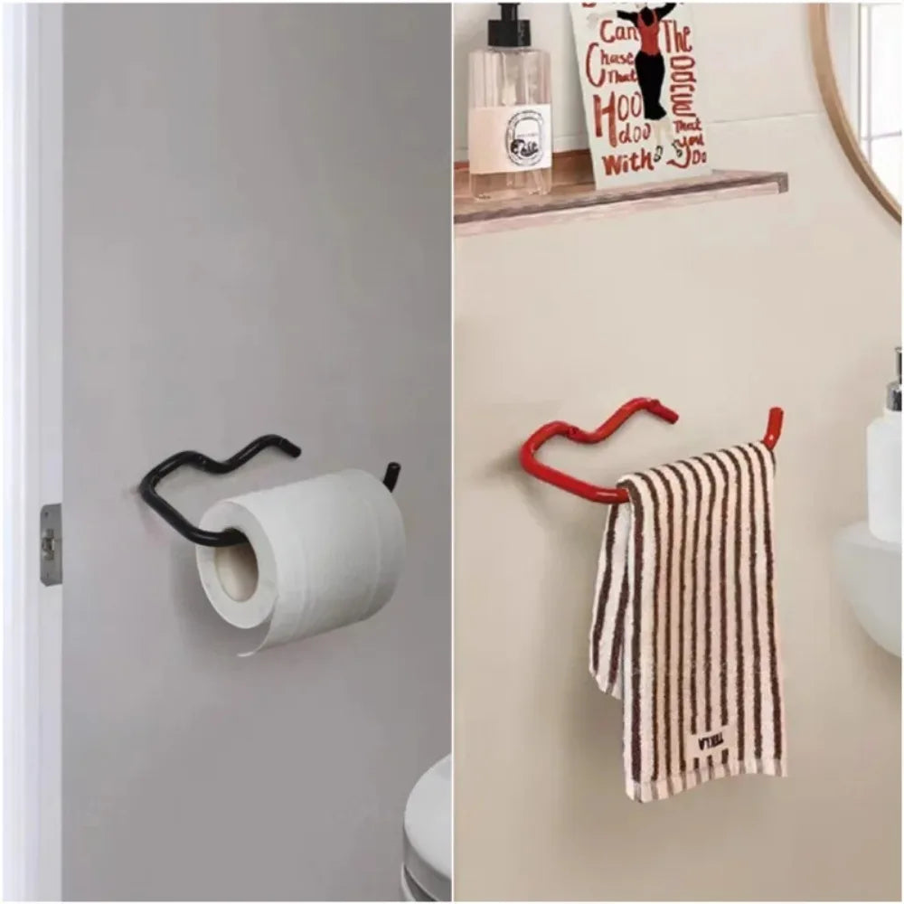 Wall-Mounted Metal Toilet Paper & Tissue Towel Holder Rack | Bathroom & Kitchen