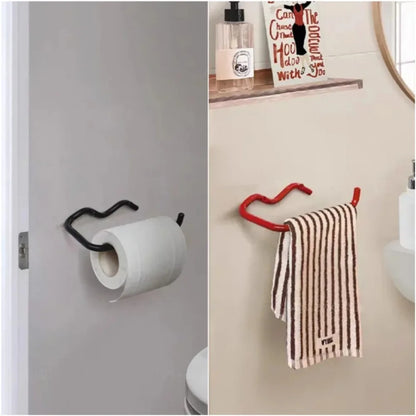 Wall-Mounted Metal Toilet Paper & Tissue Towel Holder Rack | Bathroom & Kitchen