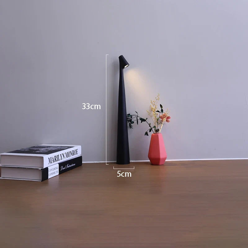 Rechargeable LED Table Lamp - USB Charging Touch Dimmable Minimalist Lamp for Bedside, Desk, Living Room Accent Lighting