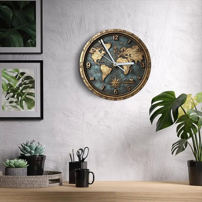 Sailboat Theme Vintage Round Wooden Wall Clock