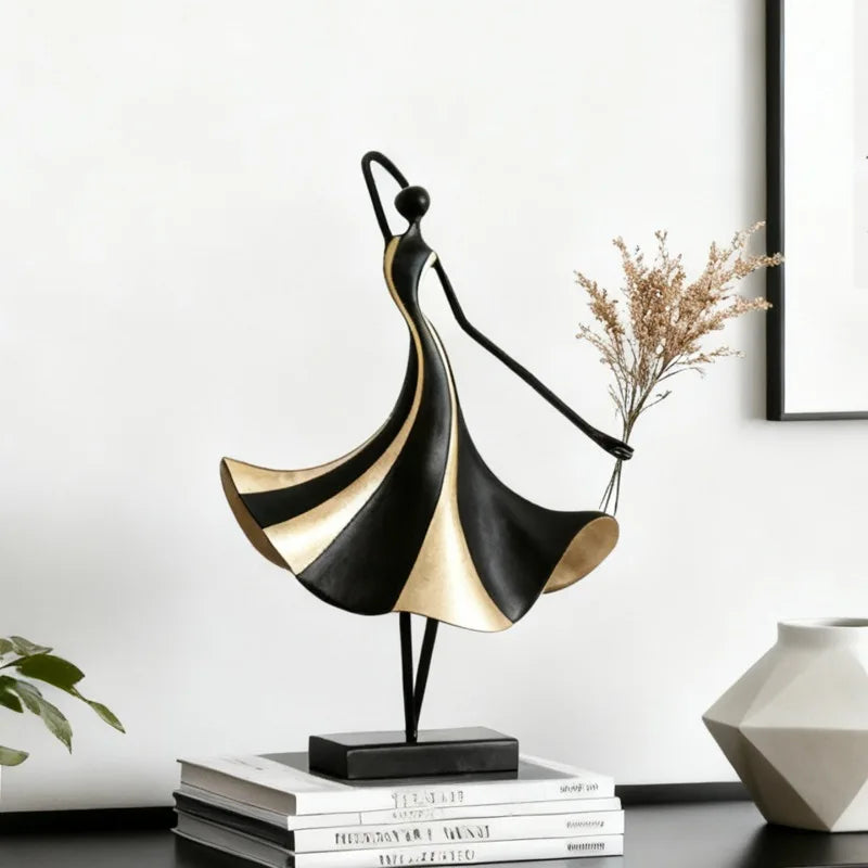 Elegant Iron Art Female Figure Sculpture