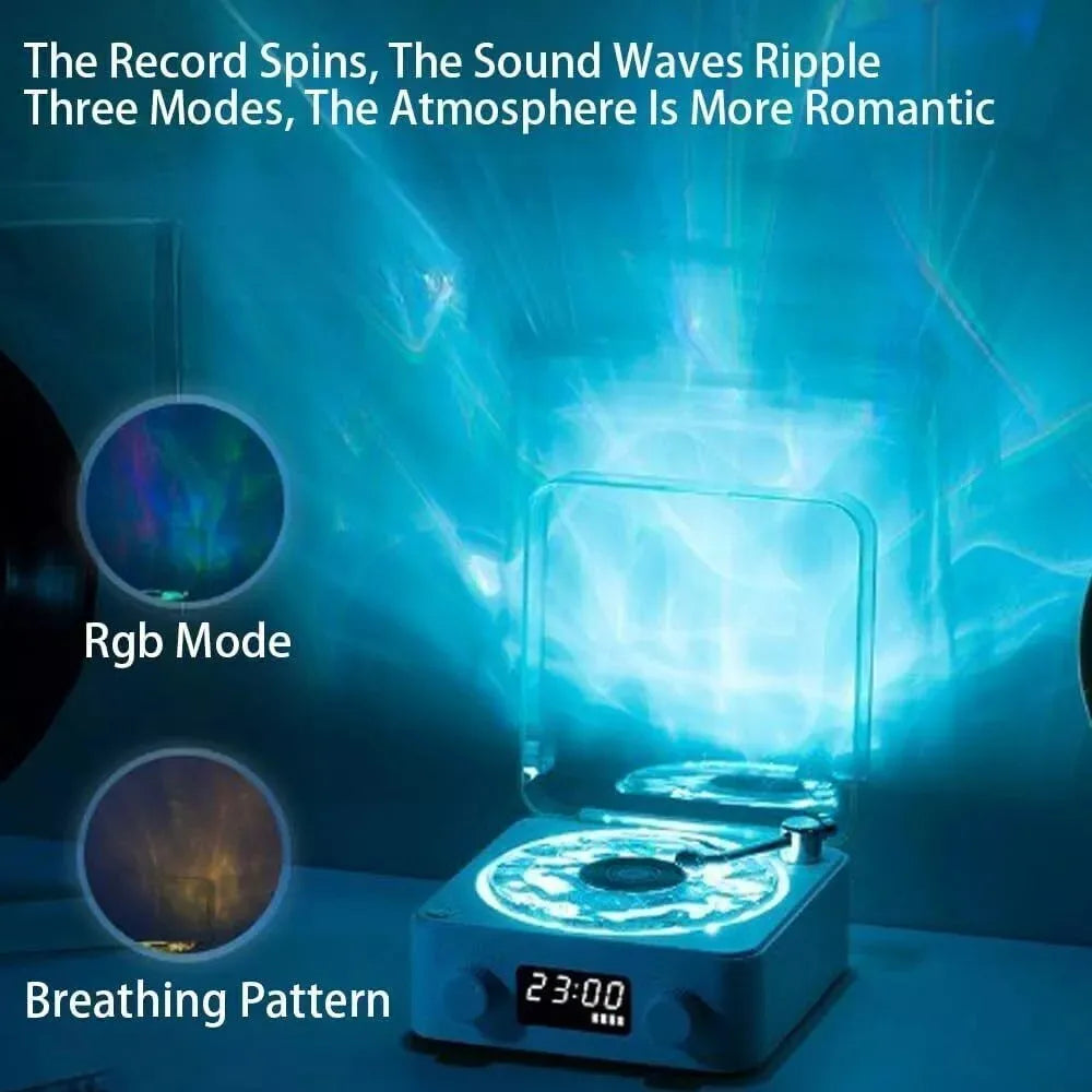 Retro Vinyl Bluetooth Speaker with White Noise and RGB Light