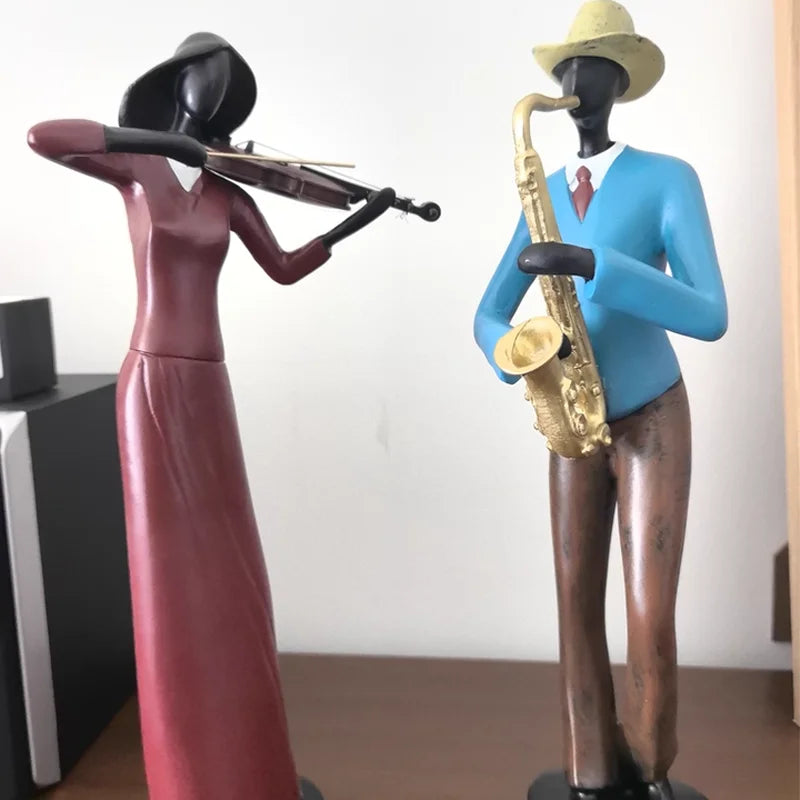 Retro Bookshelf Band Figurines - Cute Cartoon Home Decor Gifts