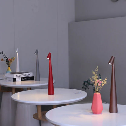 Rechargeable LED Table Lamp - USB Charging Touch Dimmable Minimalist Lamp for Bedside, Desk, Living Room Accent Lighting