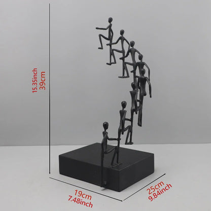 Climbing Figures Abstract Metal Sculpture