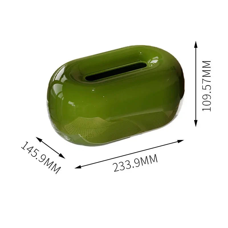Creative Oval Porcelain Pull-Out Tissue Box for Home Decor