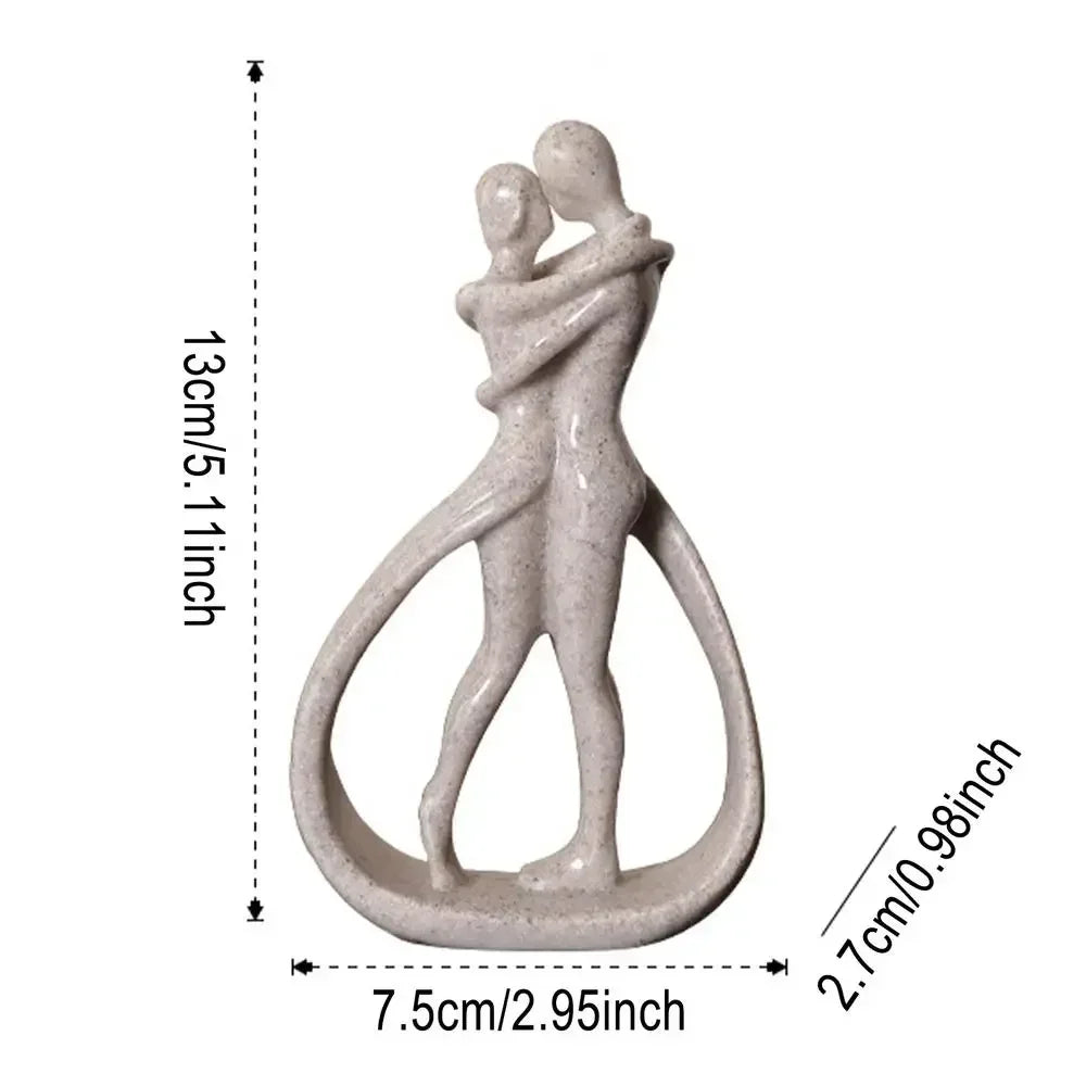 Golden Couple Embrace Statue