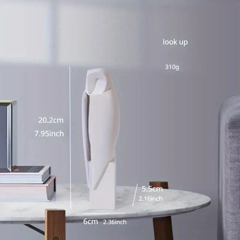Minimalist Owl Statue for Nordic Style Decor