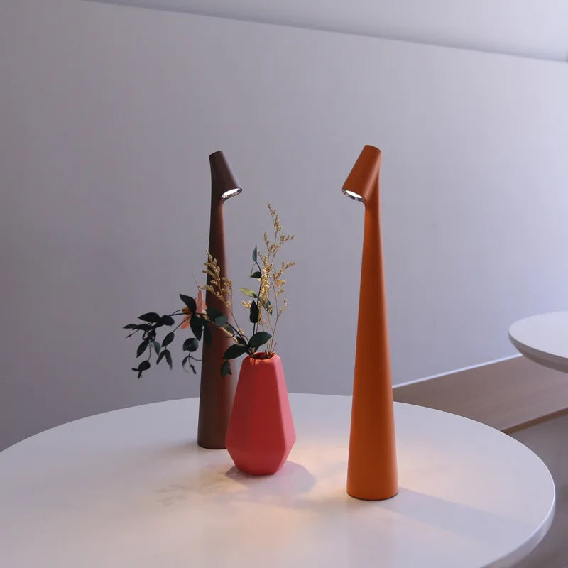 Rechargeable LED Table Lamp - USB Charging Touch Dimmable Minimalist Lamp for Bedside, Desk, Living Room Accent Lighting