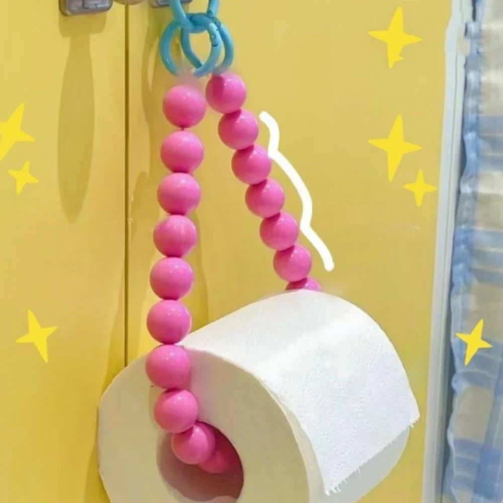 Beaded Hanging Toilet Paper & Tissue Holder | Decorative Multifunctional Home Accessory