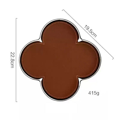 Luxury Leather Clover Tray
