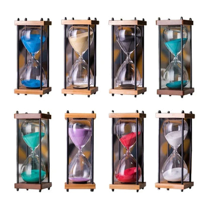 Large 60-Minute Metal & Glass Hourglass Sand Timer