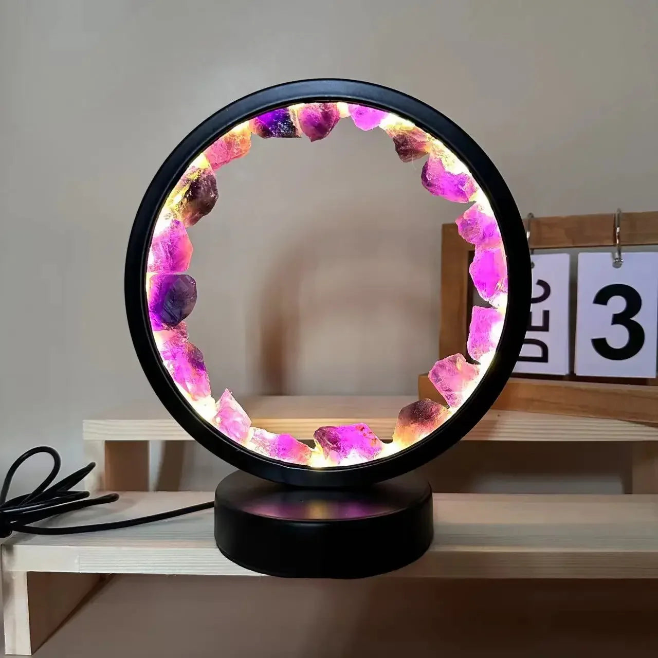 Amethyst Crystal Ring Lamp