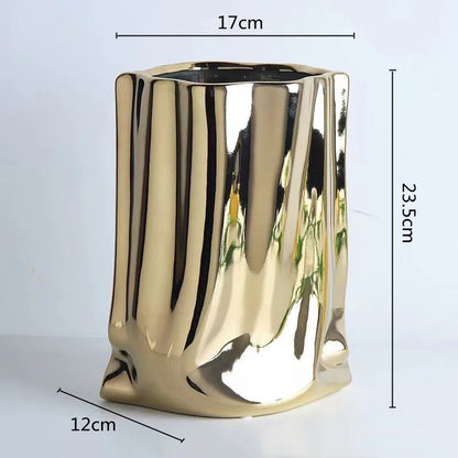 Modern Ruffled Ceramic Vase