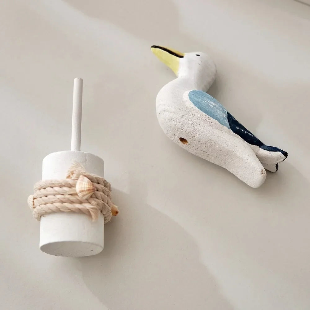 Hand-Carved Wooden Seagull Figurine