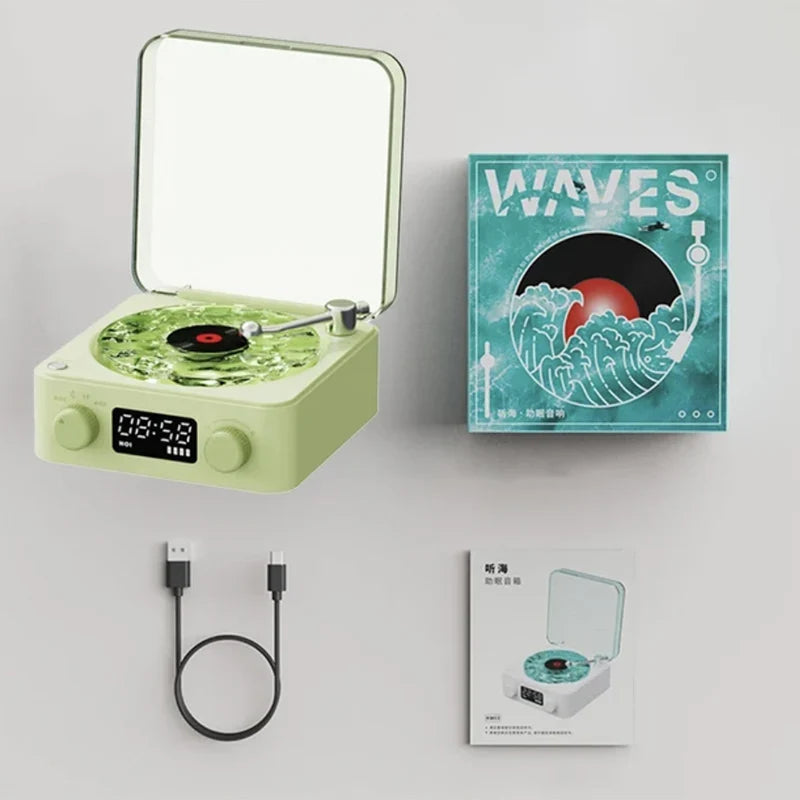 Retro Vinyl Bluetooth Speaker with White Noise and RGB Light