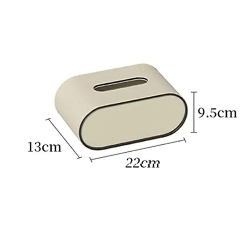 Light Luxury Oval Leather Tissue Box Cover