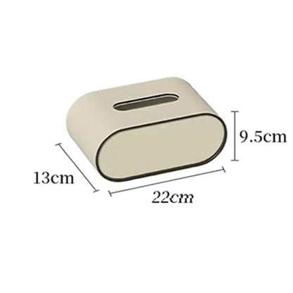 Light Luxury Oval Leather Tissue Box Cover
