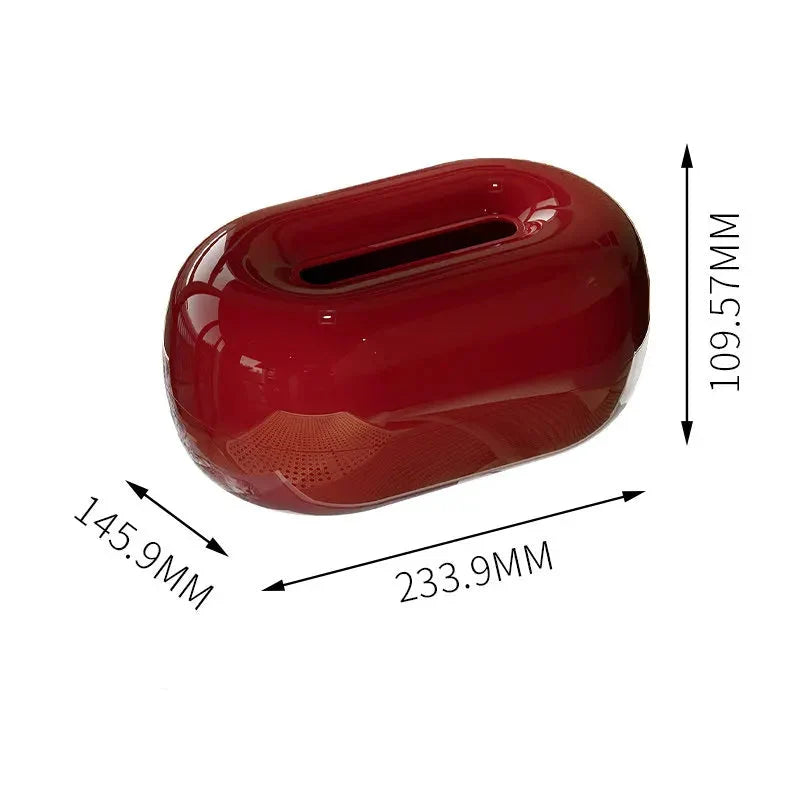 Creative Oval Porcelain Pull-Out Tissue Box for Home Decor
