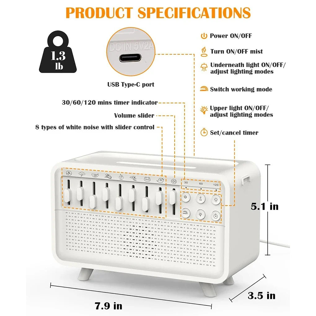 3 in 1 Bluetooth Speaker White Noise Sleep