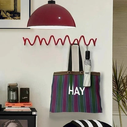 Creative Wave Iron Wall-Mounted Coat Rack | Minimalist Multi-Hook Clothes Organizer