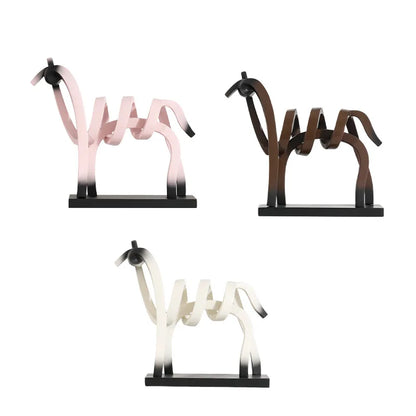 Abstract Hollow Line Horse Resin Sculpture