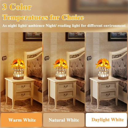Crystal Flower Night Light with USB Charging