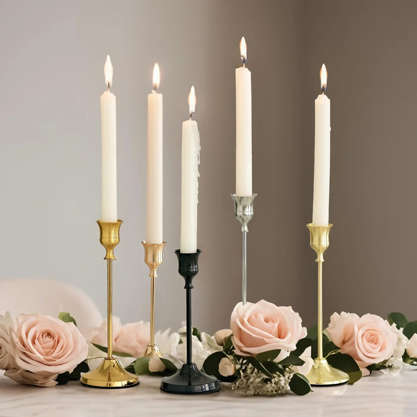 European-Style Minimalist Metal Candlestick Holders