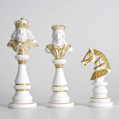 Elegant Resin Chess Piece Sculptures