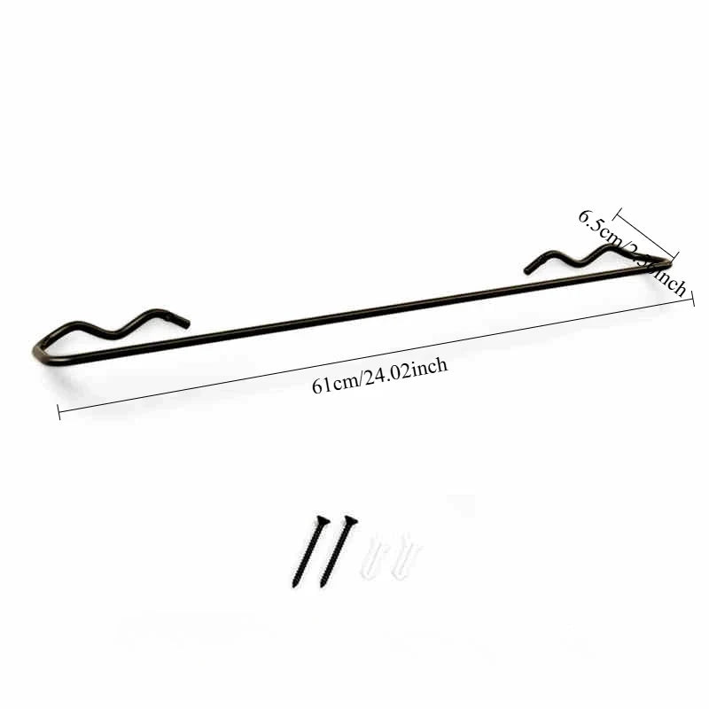 Dopamine Wave Cast Iron Wall-Mounted Towel Bar | Modern Bathroom Towel Rack Organizer