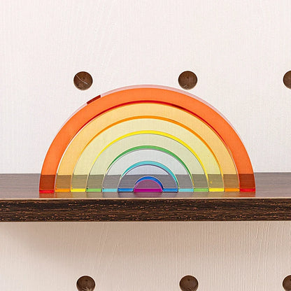 Patchwork Rainbow Acrylic Stacking Sculpture