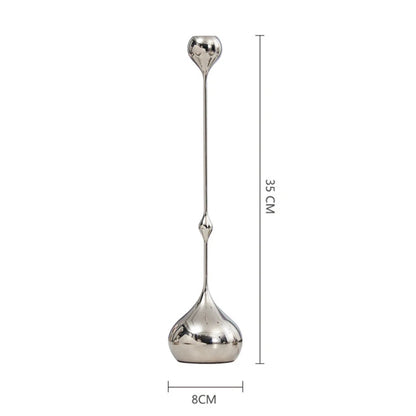Stainless Steel Metal Candlestick Holder Romantic Table Decoration