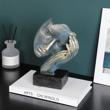 Vintage Resin Face Sculpture