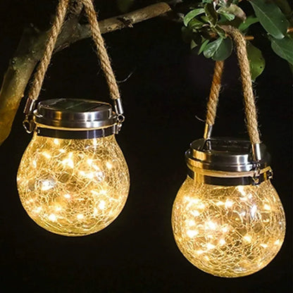 Hanging Solar Lanterns with Festoon LED Lights