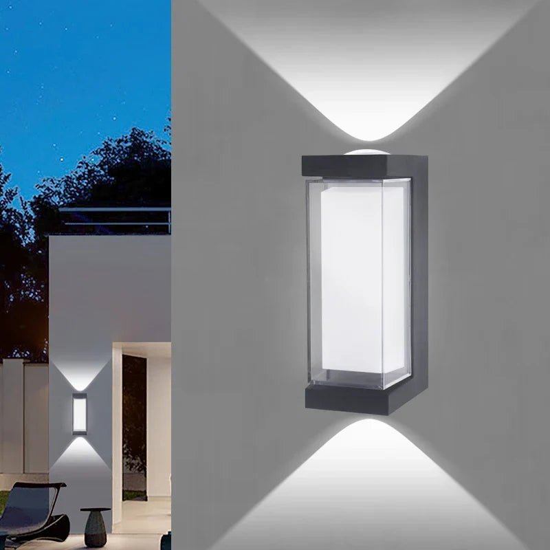 Waterproof LED Wall Light Up and Down - Indoor and Outdoor Sconce for Courtyard, Hallway, Patio, Symmetrical Beam Lighting