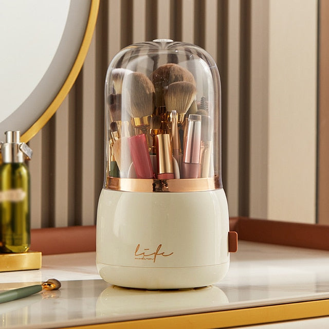 Rotating Makeup Brush Storage Organizer